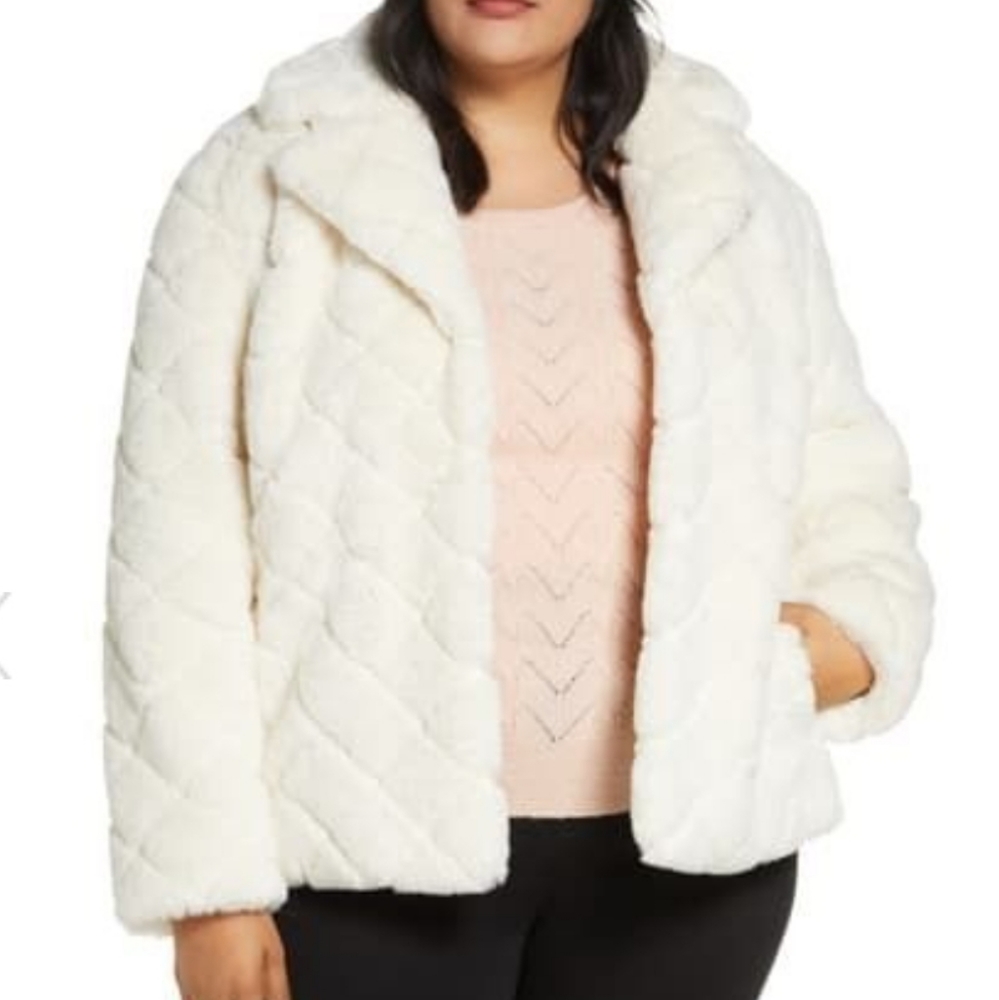Faux Mink Textured Fur Jacket Sz 2X 🛍